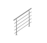 Corrimano per scale 100 cm, balcone, balaustra, ringhiera in acciaio inox con...