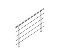 Corrimano per scale 120 cm, balcone, balaustra, ringhiera in acciaio inox con...