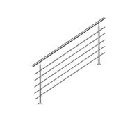 Corrimano per scale 180cm, balcone, balaustra, ringhiera in acciaio inox con ...