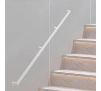 Corrimano per Scale 1m 1.5m 2m 2.5m 3m Staffe per ringhiera delle Scale Tubo Quadrato Bianco Ringhiera in Ferro Asta di Supporto a Parete, corrimano per Scale Interne ed Esterne (S