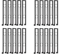 Corrimano per scale a forma di U, nero, per interni ed esterni, montaggio laterale, in ferro battuto, antiscivolo, per gradini del portico, ringhiera di sicurezza durevole per scale (confezione)
