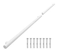 Corrimano per scale a parete, corrimano di sicurezza per ringhiere in acciaio bianco per interni, corrimano per ringhiere industriali per scale con raccordi(400cm)