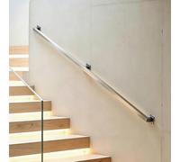 Corrimano per scale a parete | Ringhiera moderna in acciaio inossidabile per gradini interni ed esterni | Corrimano a tubo quadrato antiscivolo per loft portico garage terrazza(2.4m)