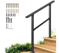 Corrimano per scale a terra 1-3 gradini supporto regolabile per esterno per corridoio, portico, decorazione moderna, ringhiera antiscivolo, ringhiera da terrazza (B,120 cm/47")