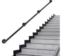 Corrimano per scale a tubo da 9 m, in metallo zincato nero per montaggio a parete per interni ed esterni, maniglione di sicurezza, gradini Baluster Hr01