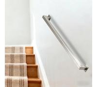 Corrimano per scale a tubo quadrato da 80cm 1m 1.5m 2.4m 3.6m 450cm - Montaggio a parete Ringhiera per scale per interni ed esterni Maniglione per ponte, Maniglia di sicurezza(5m)
