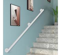 Corrimano per scale bianco da parete moderno per interni ed esterni, per ville e loft, 30600 cm, barra di sicurezza di facile installazione (400 cm)
