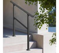 Corrimano per scale, corrimano esterno per gradini in cemento o legno, ringhiera di supporto per ringhiera di transizione montata a pavimento per portico e giardino, nero(B,120cm/47inch)
