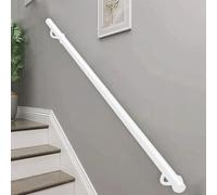 Corrimano per scale da 1 piede a 20 piedi - Kit completo. Corrimano moderno in ferro battuto con tubo rotondo bianco, supporto a parete per scale(510cm)