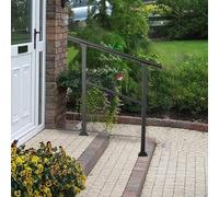 Corrimano per scale da esterno, adatto per 1-3 gradini, corrimano di transizione regolabile per portico con kit di installazione per giardino, ingresso casa, balcone(Height 95cm,80cm/32inch)