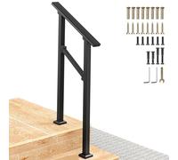 Corrimano per scale da esterno da 1 a 3 gradini, ringhiere regolabili, ringhiera di transizione montata a pavimento, per gradini in cemento o scale in legno, guardrail antiscivolo di sicurezza (B,100
