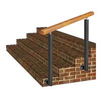 Corrimano per scale da esterno, montaggio laterale regolabile, kit per gradini e portico in legno con pali in ferro battuto, ideale per la sicurezza del giardino e del loft (colore: )