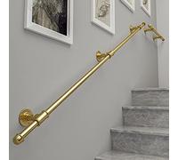 Corrimano per scale dorato - Kit completo. Corrimano per ringhiera per scale da 1ft-20ft per interni ed esterni, asta di supporto di sicurezza per corridoio per montaggio a parete in ferro battuto