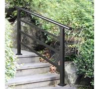 Corrimano per scale esterne | Corrimano di transizione regolabili da giardino con doppi pali per gradini in cemento | Ringhiera di supporto per le mani da pavimento(C,120cm/47inch)