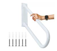 Corrimano Per Scale Esterne,Maniglia a u Per 1-2 Gradini,Per Giardini,Garage,Bagni,Portici,Interni Ed Esterni (46 Cm,Bianco)