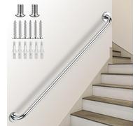 Corrimano per scale in acciaio inossidabile - Kit completo. Ringhiera per scale da parete lunga 80cm 1m 1,2m 150cm per anziani e bambini - Barra di sostegno per l'equilibrio del bagno(80cm)