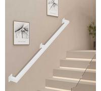 Corrimano per scale in ferro battuto bianco Kit completo 1/2/3/4/5/6 metri ringhiere per scale interni/esterni Supporti di sicurezza a parete per un accesso sicuro ed elegante.