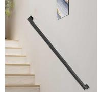 Corrimano per scale in ferro battuto nero industriale 2,1 m Ringhiera di sicurezza a tubo quadrato con supporto a parete per scale interne/esterneDurable supporto per anziani Grab Bar