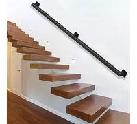 Corrimano per scale in ferro battuto nero opaco robusto kit completo 1 20 piedi (1,8 m) ideale per un supporto sicuro delle scale e decorazioni per la casa