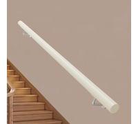 Corrimano per Scale in Legno Bianco da 30 cm a 4,5 m - Balaustra Rotonda a Parete per Scale Interne/Esterne - Maniglione di Sicurezza e Asta di Supporto per l'installazione del Cor