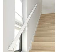 Corrimano per scale in legno bianco, impugnatura antiscivolo, barra di supporto per interni ed esterni, montaggio a parete, design villa, lunghezza regolabile 50300 cm (dimensioni: 50 cm)