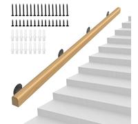 Corrimano per scale in legno da parete per anziani, binario di sicurezza per corridoio, balaustra in legno, per scale, terrazza, corrimano per maniglioni, kit da 0,3 a 6 m (5,2 m)