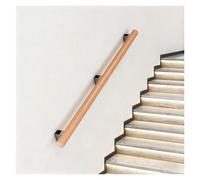 Corrimano Per Scale In Legno Di Faggio, Asta Di Supporto Per Ringhiere Rotonde Antiscivolo, Ringhiera In Legno Regolabili A 90°, Con Staffa In Acciaio Inossidabile(330cm(3 * 110cm))