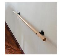 Corrimano per scale in legno massello, 1,8 m, in faggio naturale, montaggio a parete, design antiscivolo, supporto elegante e sicuro per scala domestica, include staffe di 5,1 cm di diametro