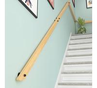 Corrimano per scale in legno massello con staffe, ringhiera di sicurezza antiscivolo per interni ed esterni, perfetto per anziani e bambini