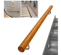 Corrimano per Scale in Legno Tondo con staffe in Acciaio Inossidabile |Ringhiera per Scale per Interni 1m 1,5m 2m 2,5m 3m Ringhiera per Scale a Parete (Size : 300cm)