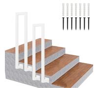Corrimano per Scale in Metallo, corrimano di Transizione per ringhiere per Scale a Forma di U per corrimano per gradini Esterni, picchetto per 1 Gradino, Kit di corrimano di Sicurezza(65cm)