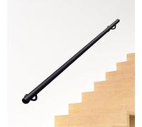 Corrimano per scale in metallo industriale，ringhiera per scale in tubo tondo corrimano in ferro battuto per scale interne ed esterne，asta di supporto di sicurezza per corrimano da parete(350cm)