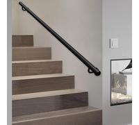 Corrimano per scale interne, 80cm 1m 1,5m 2m 2,5m 3m Ringhiera per scale in ferro battuto in metallo Kit di staffe per ringhiera decorativa montata a parete per gradini di scale interne(510cm)