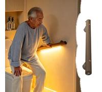 Corrimano per Scale Interne Corrimano per Bagno per Anziani con Luce a Sensore, Corrimano per Scale Interno in Legno Massello a Bassa Tensione 24 V Antiscivolo, Telaio Supporto(225cm/88.6in)