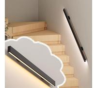 Corrimano per Scale Interne Corrimano per Scale Interne con LED 4000K, Corrimano Efficiente Energeticamente 24V, Lunghezza Personalizzabile, in Lega di Alluminio a Muro(Black,260in/660.4cm)