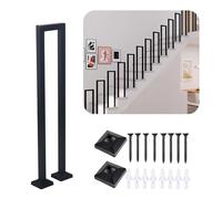 Corrimano Per Scale Interne, Corrimano Scale, Corrimano Per Scale Esterne di U, Passamano Per Scale Interne, Ringhiere Per Esterni Nero, Corrimano, Per Balconi Corridoi(U-nero, 45CM)