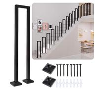 Corrimano Per Scale Interne, Corrimano Scale, Corrimano Per Scale Esterne di U, Passamano Per Scale Interne, Ringhiere Per Esterni Nero, Corrimano, Per Balconi Corridoi(U-nero, 100CM)