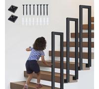 Corrimano Per Scale Interne, Corrimano Scale, Corrimano Per Scale Esterne di U, Passamano Per Scale Interne, Ringhiere Per Esterni Nero, Corrimano, Per Balconi Corridoi(U-nero, 90CM)