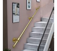 Corrimano Per Scale Interne Esterne Kit di supporto per ringhiera per corrimano per scale, corrimano per esterni, oro. 80cm 90cm 100cm 120cm 150cm 180cm 200cm 250cm 3m | con staffe in ferro battuto e