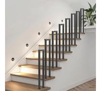 Corrimano per scale interne in stile nordico, con tubo quadrato nero a forma di U, ideale per corridoi, atri, ingressi su più livelli e pianerottoli interni. Facile installazione fai-da-te.