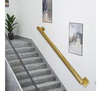 Corrimano per scale interne, kit di supporto per corrimano per ringhiera per scale da 30cm-600cm, balaustra a parete per corrimano in ferro battuto per gradini interni ed esterni(Gold,200cm)