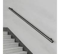 Corrimano per Scale Interne, Passamano per Scale in Acciaio Inossidabile in Stile Industriale Moderno per Interni, Maniglione da 5,1 cm di Diametro, Montaggio a Parete(Black,50cm/19.6in)