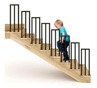 Corrimano per scale moderno nordico a forma di U Ringhiera in ferro battuto montato lateralmente per interni ed esterni Villa e corridoio Guardrail decorativo antiscivolo 1 pezzo (colore: piatto)