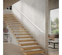 Corrimano per scale moderno per interni ed esterni, kit di ringhiera in metallo bianco in ferro battuto per corridoi, supporto durevole per gradini e scale