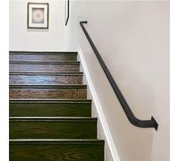 Corrimano per scale moderno set di maniglioni per scale - Tubo quadrato | Corrimano per scale da parete per interni ed esterni, gradini per portico, barra di supporto da parete in ferro battuto, nero