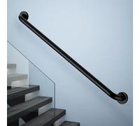 Corrimano per scale nere Acciaio inossidabile 304 per interni Esterni Maniglione di sicurezza Maniglia antiscivolo Robusti maniglioni per bagno, portasciugamani(30cm)