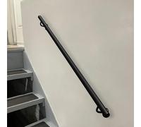 Corrimano per scale nero asta di supporto per parete in ferro battuto ringhiera per scale per edifici commerciali domestici maniglione antiscivolo per interni ed esterni(80cm)