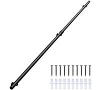 Corrimano per Scale Nero, Ringhiere in Metallo Zincato Lunghe 1 piede - 20 piedi, Corrimano Esterno Ringhiera per Scale Montato a Parete - Tubo Tondo(30cm)