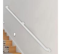 Corrimano per scale per interni ed esterni, 510 cm, ringhiera a parete, resistente, bianca, lunghezza regolabile: 1 m, 1,2 m, 1,5 m, 2 m, 2,5 m, 3 m, supporto di sicurezza