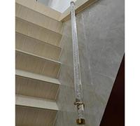 Corrimano per Scale Personalizzabile in Acrilico Trasparente con Eleganti staffe Dorate - per Interni/Esterni, Lunghezza Regolabile da 0,5 a 6 Metri, Moderno corrimano di Sicurezza